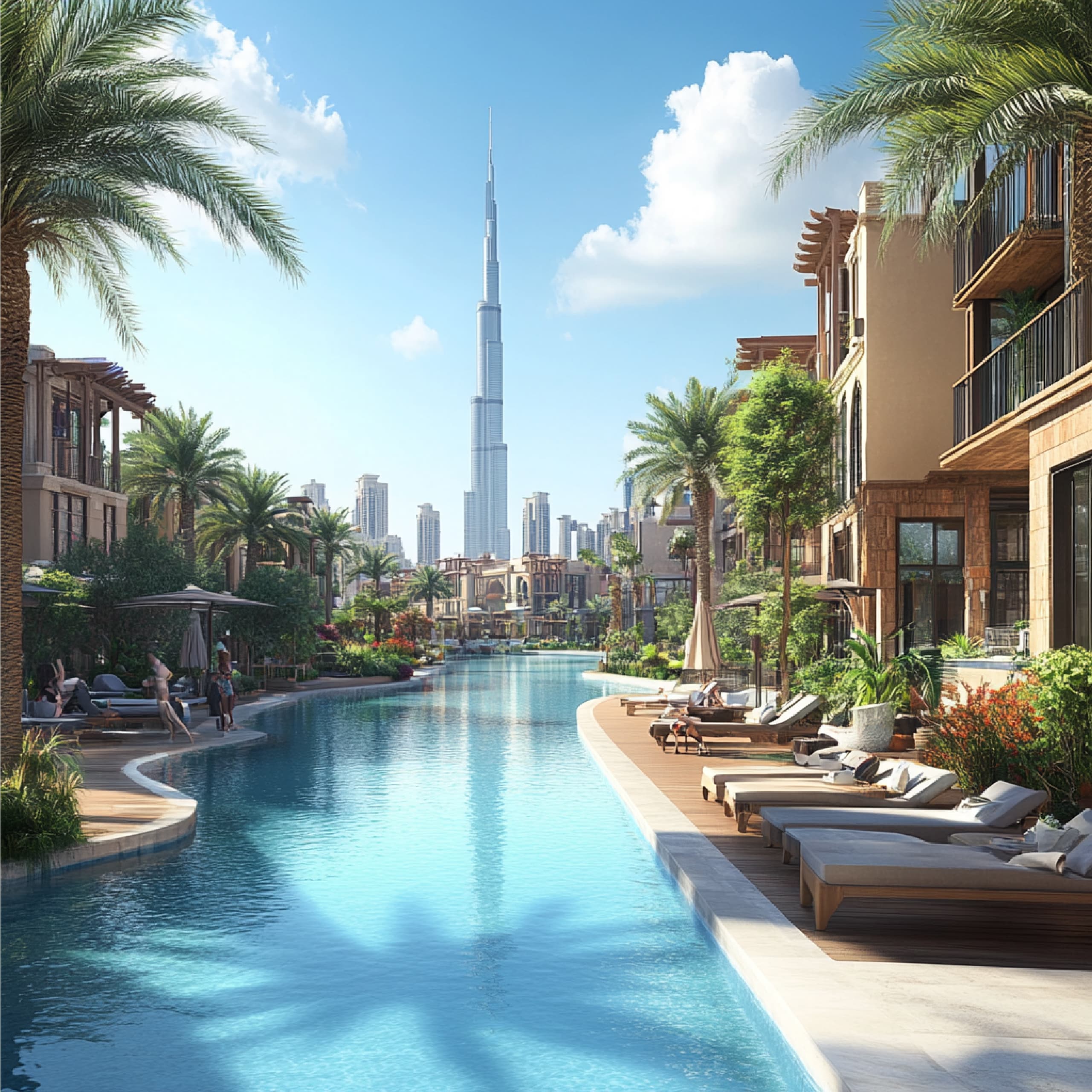 Luxury waterfront residences along the Dubai Water Canal